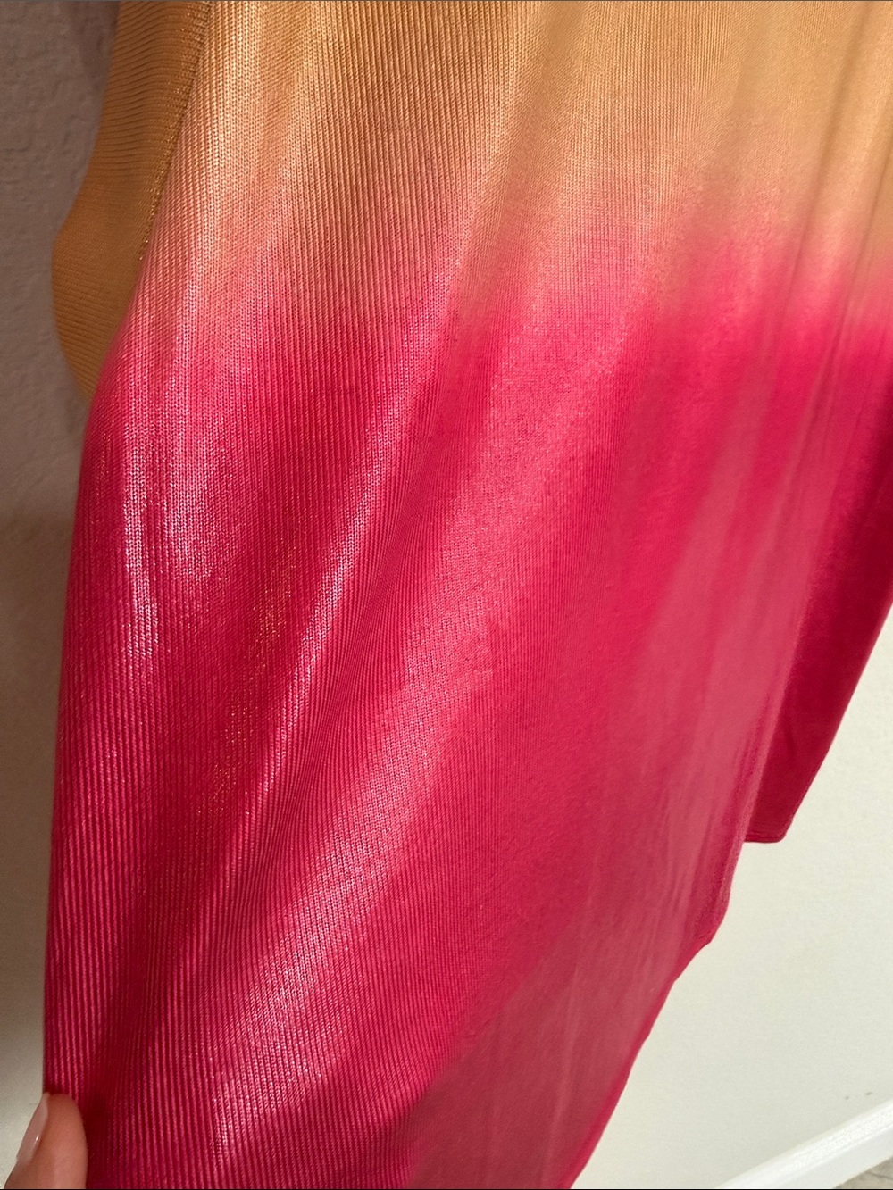 Anthropologie Gold-to-Fuchsia Shimmer Ombre Sleeveless Tank - Picture 4 of 6